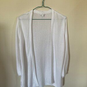 JJill white open cardigan, size Small